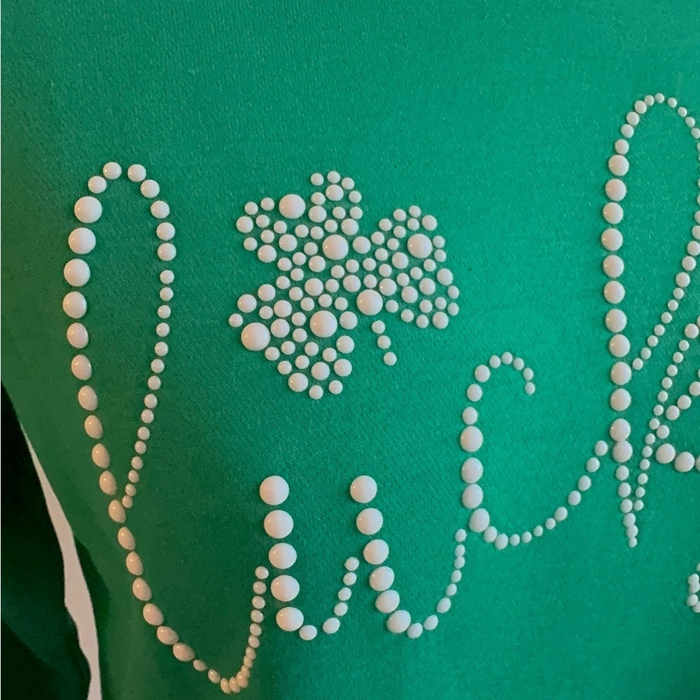 Lucky Shamrock Embellished green sweatshirt sizes S, M, L - Picture 6 of 8